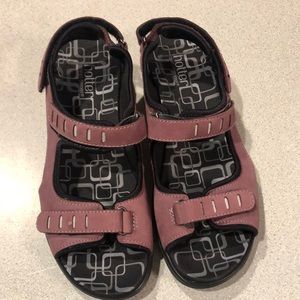 Hotter size 11  Wine Colored Women’s Sandals with Velcro  Closures